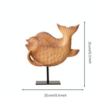 Decorative Aquatic Creature Sculpture with Metal Stand Textured Decor Unique