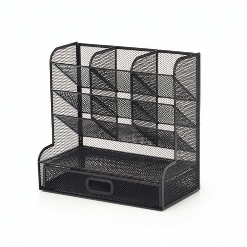 Desk Organizer with Pen Holder and Drawer Compact for Professionals, Students