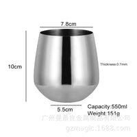 MJL Stainless Steel Beer Mug, Flat Bottom, 501-600ml, Rose Gold