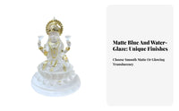 Deity Figurine with Pedestal | Ornate Gold Detailing, Compact Tabletop Design, Multi-Armed deity Statue, for Altar