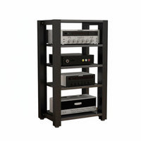 Steel and Wood Amplifier Stand Heavy Duty Multi-Tier Audio Equipment Rack Space-Saving Vertical Design Adjustable Shelf Stereo Rack for Living Room