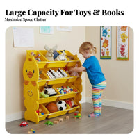 Duck Toy Storage Rack Space-Saving Kids Storage Cabinet with Bins Large Capacity