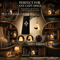 Ghost Bookshelf Lantern Halloween Decorative Night Light