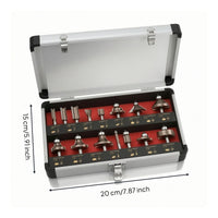 15 Pieces Router Bit Set with Aluminum Case Sharp Router Bit Set Versatile Tool for Garage, Worksite