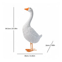 Long-Neck Goose Statue Resin Standing Goose Ornament Freestanding