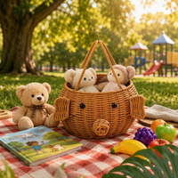 Imitation rattan Pig Basket with Handle Pig Basket Decorative