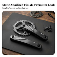 Mountain Bike Crankset High-Strength Aluminum Alloy Mountain Bike Crank Arm Set Narrow-Wide Tooth Profile Mountain Bike Crank Arms for Cyclists