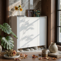 Solid Wood Shoe Storage Unit Removable Shelf Entryway Shoe Storage Unit Open Bottom Footwear Organizer for Hallway