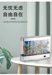 仿真观赏鱼灯海底世界水族灯LED海景灯桌面家居装饰台灯小型鱼灯