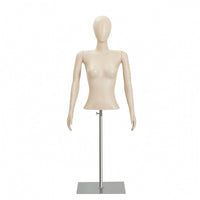 Articulated Female Mannequin with Wooden Arms Movable Mannequin with Wooden Arms Posable Dress Form Heavy Duty for Boutiques, Tailors, Storefront