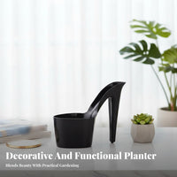 Unique Shape High Heel Flower Pot Stylish Decor Shoe Shaped Planter Decorative Accent Sleek Heel Shaped Planter Creative Gift for Fashion Lovers, Desktop