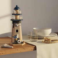 Coastal Style Lighthouse Statue Handcrafted Retro Lighthouse Model House Decoration for Office