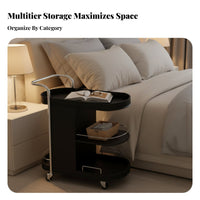 Rolling C-Shaped Table Multi-Purpose C-Shaped Couch Stand Space-Saving