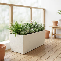 Raised Garden Bed Planter Box Outdoor, Rectangular Planter Box for Home Gardening, Breathable & Corrosion Resistant, Sheep White