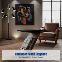Modern Solid Wood Side Table, Magazine Rack, Stainless Steel Frame, Living Room Shelf