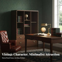 Configurable Shelving System French Vintage Aesthetic Tall Shelving Single Piece with Doors Sturdy Wood Construction Sturdy And