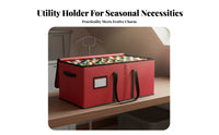 Space-Saving Christmas Ornament Storage Box Sturdy Handles Ornament Organizer with Dividers Dustproof Bauble Storage Container Water-Resistant for Homeowners, Families, Closet, Under Bed, Garage, Basement