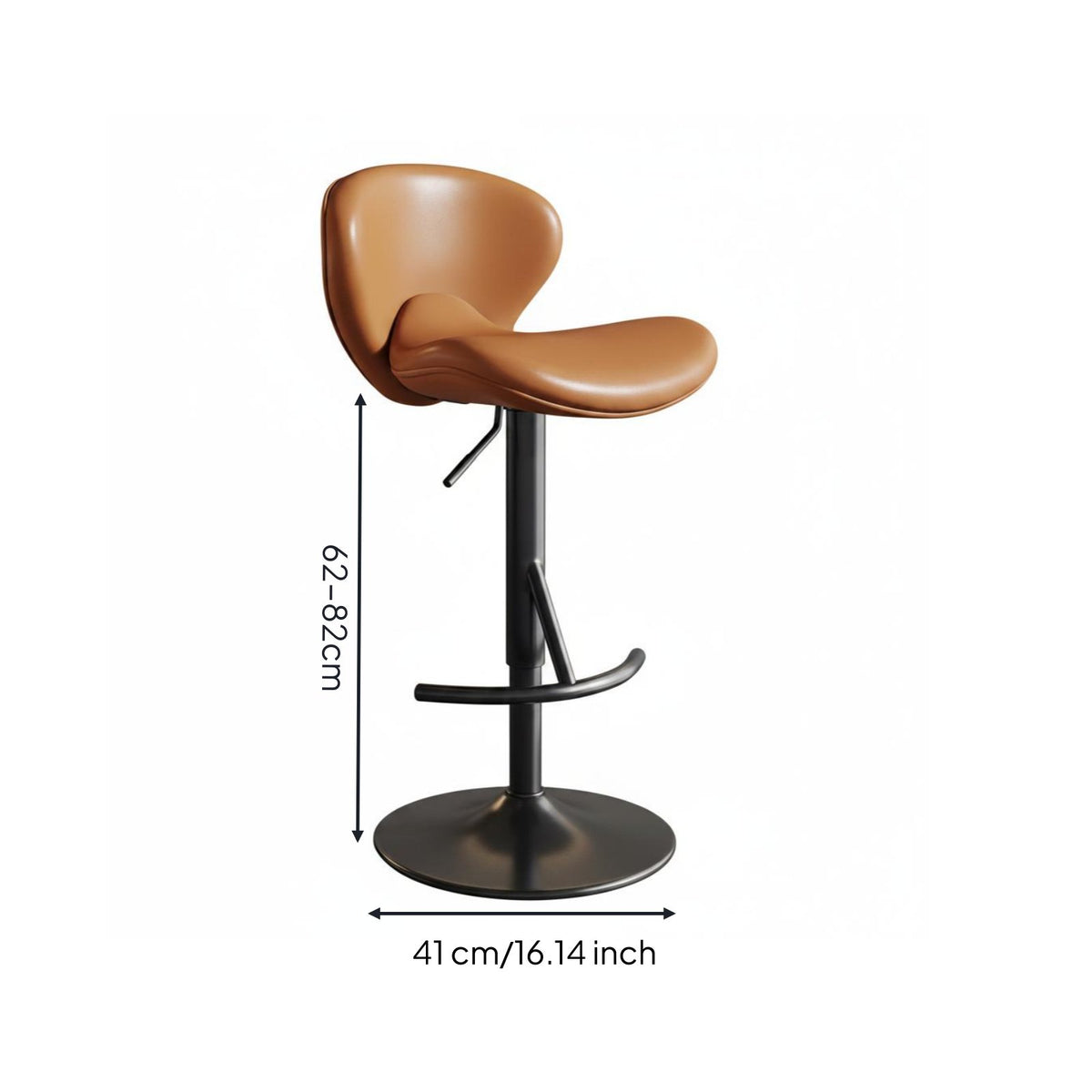 Winged Bar Stool Finish Backrest Bar Chair Footrest Furniture for Tea Shop, Cafe