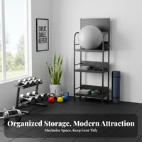 Mobile Design Dumbbell Kettlebell Storage Stand Space-Saving Home Gym Storage Rack Large Capacity Rolling Fitness Equipment Rack Sturdy Steel Construction for Garage, Apartment