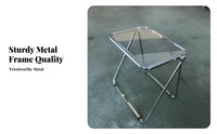 Clear Folding Table Foldable Design Portable Desk Space-Saving for Small Spaces