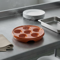 Ceramic Dish Even Heat Distribution Escargot Baking Plate Escargot Plate Easy to Clean Baking Dish Sleek Glaze