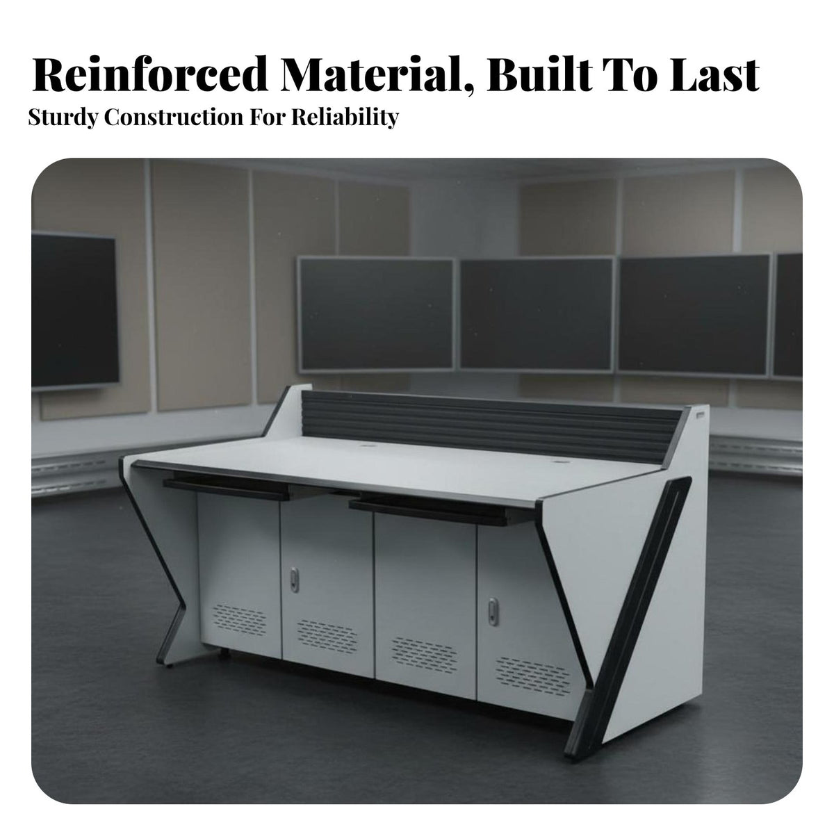 Heavy-Duty Construction Control Center Console Cold-Rolled Steel Frame Security Desk Silent Slide S Control Room Workstation Fireproof Material for Dispatchers, IT Professionals, Data Centers