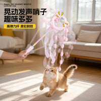 发声魔法逗猫棒耐抓咬猫咪自嗨解闷玩具带流苏长杆毛绒逗猫玩具