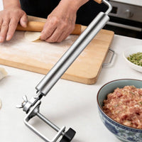 Rolling Pin with Clamp Heavy Duty Tabletop Pastry Roller Included for Home Cooks