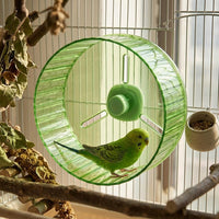 Parrot Running Wheel and Bird Exercise Wheel, Small Bird Wheel, Screw-on Wheel Bird Cage Accessory for Cockatiel Parrot