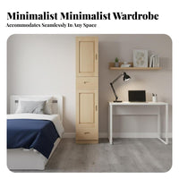 2-Door Wardrobe with Drawers complimentarystanding Bedroom Furniture sturdy Construction