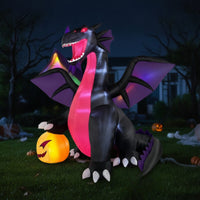 Halloween Dragon Decoration Outdoor Inflatable Dragon Inflatable with Fan Pump up Bright for Homeowners, Yard, Lawn