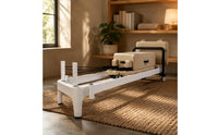 Pilates Reformer Padded Upholstered Pilates  Bed Portable Exercise Machine for Studio, Home