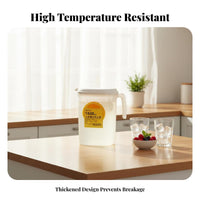 Food-Grade Material Large Capacity Fridge Pitcher Airtight Seal Refrigerator Water Jug Leakproof for Families, Hosts, Kitchen, Home, Parties