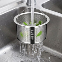 Sink Strainer with Drain Plug, 304 Stainless Steel Kitchen Sink Strainer, Anti Clogging Drain Strainer for Vegetable Washing