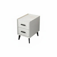 Nightstand with Drawers Space-Saving 2-Drawer End Table Compact Size for Renters