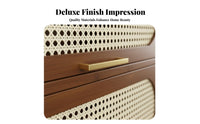 Dustproof Freestanding Bookshelf with Doors Space-Saving Freestanding Bookcase Sturdy and Long-Lasting Multi-Layer Rattan Door Cabinet Strong Load-Bearing for Interior Design Enthusiasts, Apartment Dwellers, Study Room, Home Office, Bedroom, Entryway