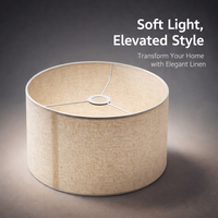 Lampshade with Detachable Design for Easy Installation, Linen Textile Table Lamp Shade for Bedroom Lighting, Round Drum for Living Room