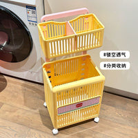 Foldable Mobile Laundry Basket with Double Layers