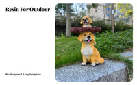 Dog Statue Bird Feeder Weather-Resistant Puppy Bird Feeder Waterproof Resin Dog Sculpture for Gardeners, Yard, Patio, Porch