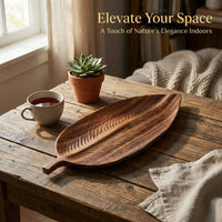 Walnut Wood Leaf Plate - Light Luxury Retro Serving Tray