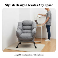 Upholstered rotating Armchair Comfortable Home Furniture Ergonomic Support Plush Padding for Adults, Homeowners