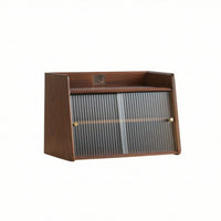 Mug Storage Cabinet with Glass Door areaSaving Countertop Storage Cabinet Retro Furniture for Brew Corner, Desk