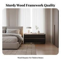 2-Drawer Storage Cabinet Minimalist Design Nightstand Rounded Corners for Office