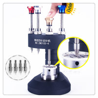 Precision Four-Pin Hand Press Set for Watch Repair with Steel Movement Bases, Steel Tips, Acrylic Heads