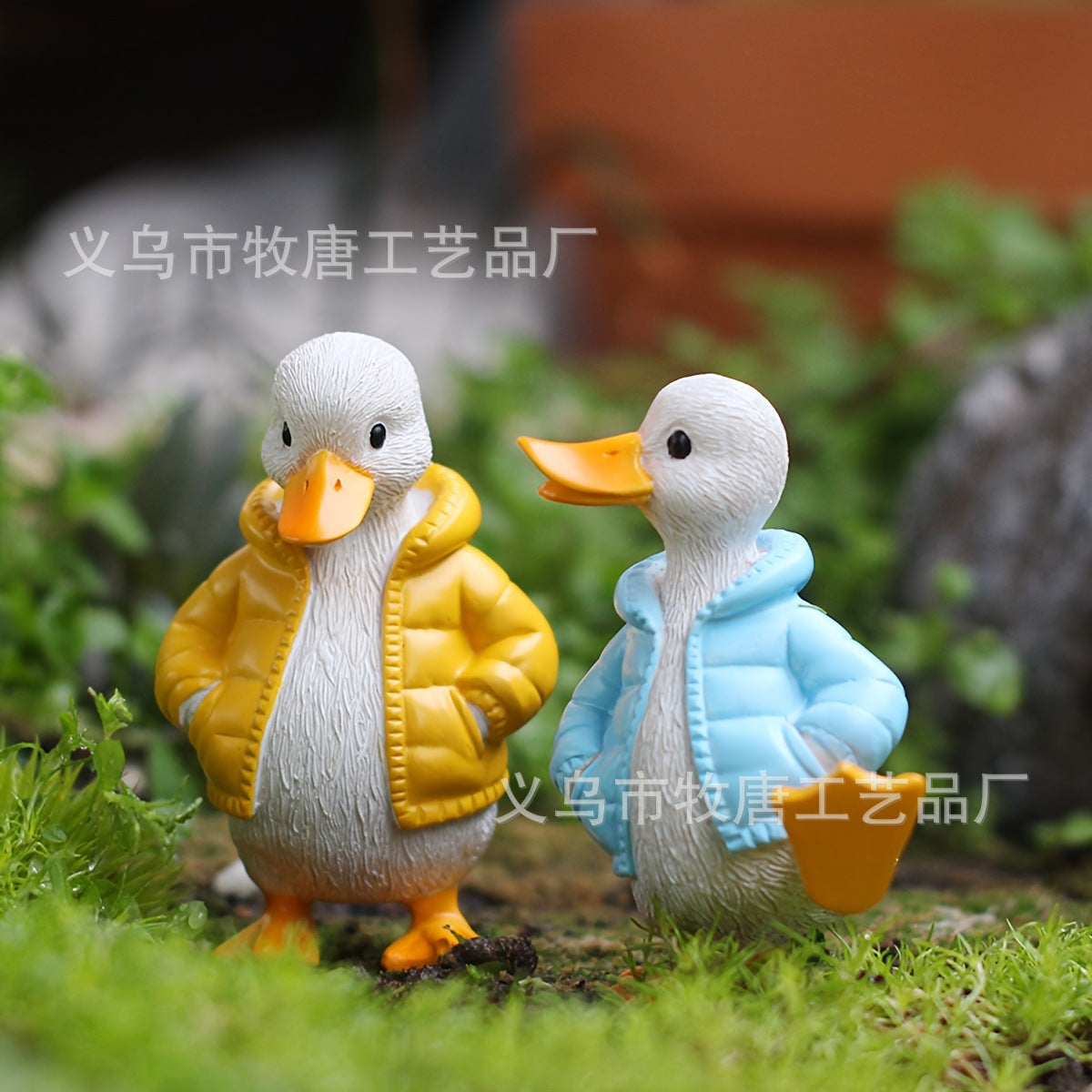 Cute Little Duck Ornament Farm Duck Couple Desktop Garden Courtyard Decoration