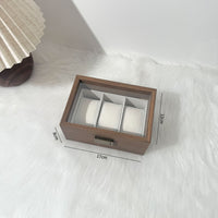 Black Walnut Wood Grain Watch Storage Box with Silk Cotton Lining, 12-Slot