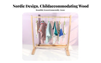 children's Clothing Rail with Shelf Easy to Assemble Garment Rack accessible Wardrobe