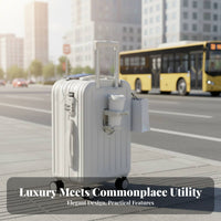 2 Pieces 20 Inch Carry-on Suitcase Scratch-Resistant Hardside Carry-on Luggage