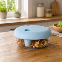 Slimline Snack Container Finger-Grip Glass Snack Container Integrated Handle