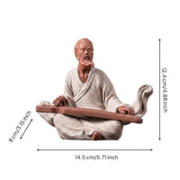 Scholar Figurine Traditional Ceramic Figurine Zen for Study